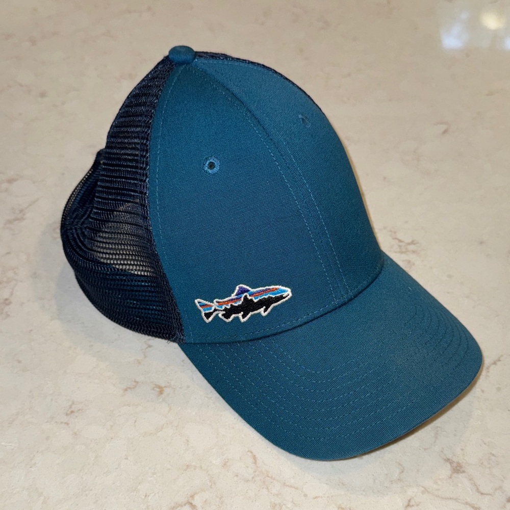 Patagonia Teal and Navy Trucker Hat